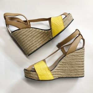 See By Chloe Snake Print Espadrille Wedge Sandals